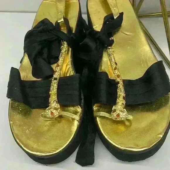 Black Platform sandal with rhinestones - Picture 6 of 7